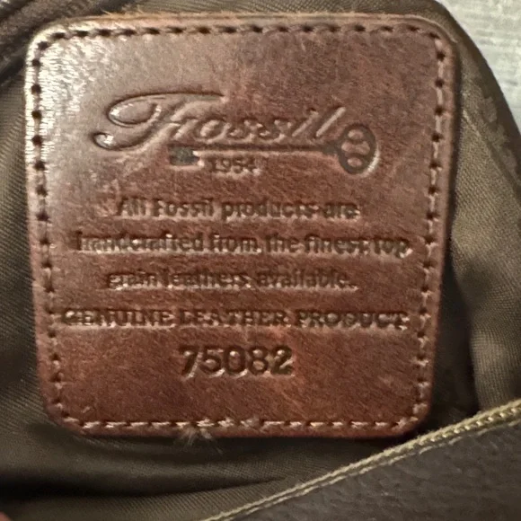 Fossil Vintage 75082 Dark Brown Soft Leather Crossbody Bag - Picture 6 of 15